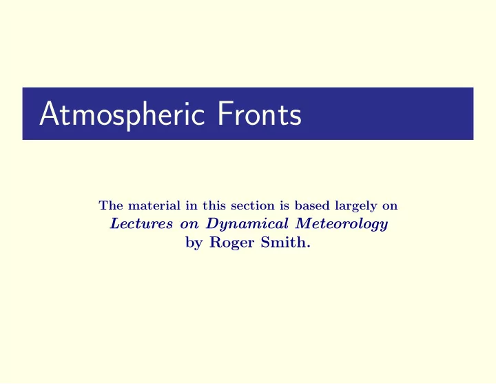 atmospheric fronts