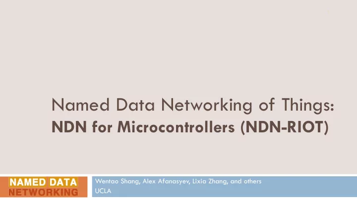 named data networking of things