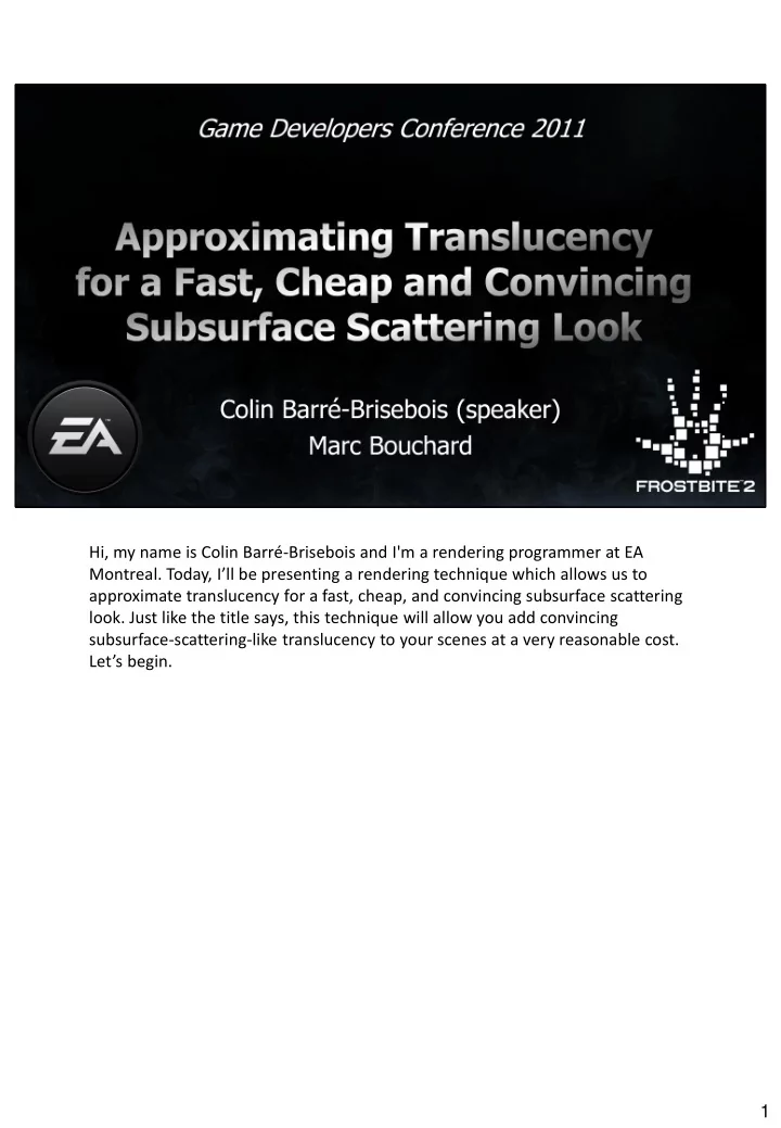 hi my name is colin barr brisebois and i m a rendering