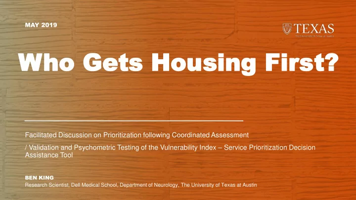 who gets hous ho gets housing fir ing first st