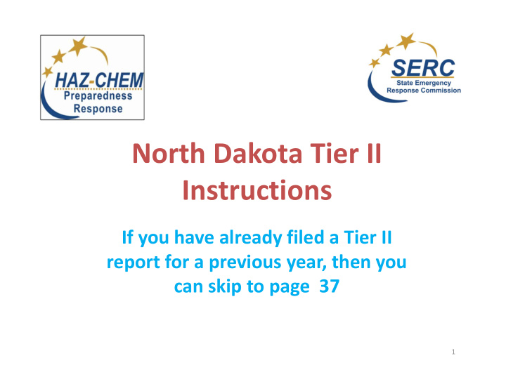 north dakota tier ii instructions
