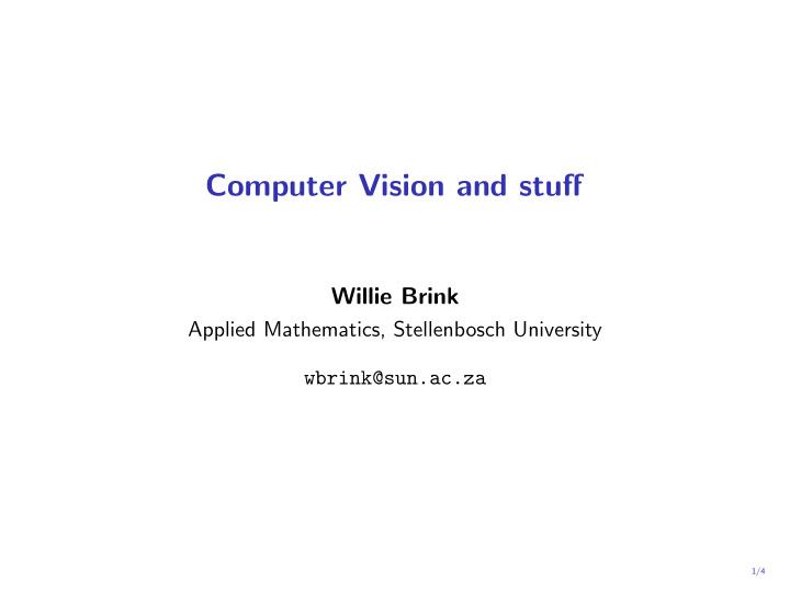 computer vision and stuff