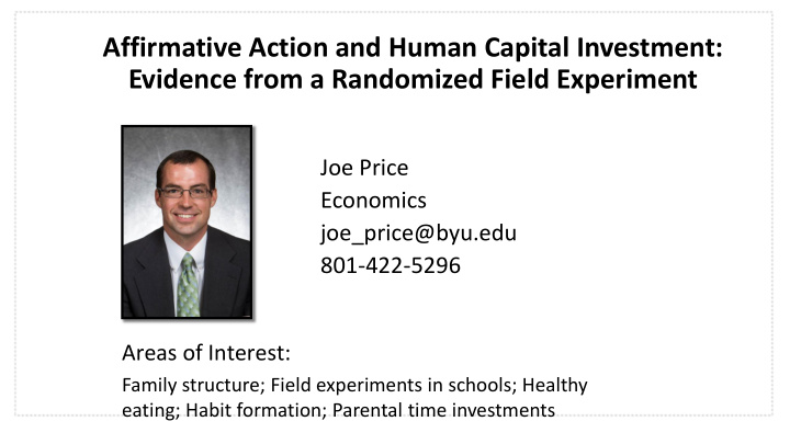 affirmative action and human capital investment