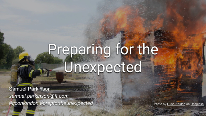 preparing for the unexpected