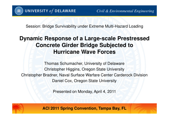 dynamic response of a large scale prestressed concrete