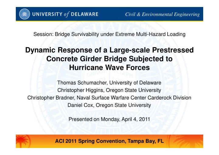 dynamic response of a large scale prestressed concrete