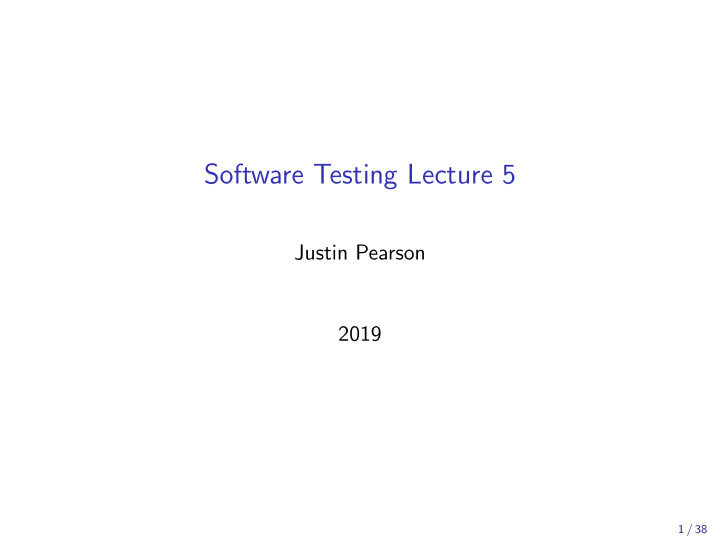 software testing lecture 5