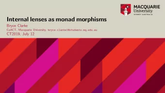 Draft  Internal lenses as monad morphisms  Bryce Clarke CoACT, Macquarie University,