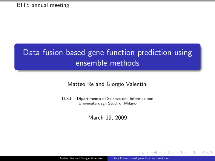 data fusion based gene function prediction using ensemble