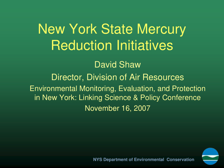 new york state mercury reduction initiatives