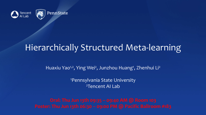 hierarchically structured meta learning