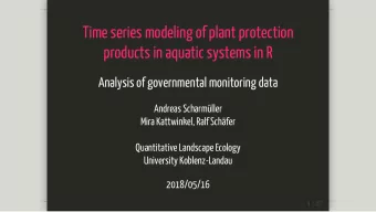 Time series modeling of plant protection  products in aquatic systems in R  Analysis of