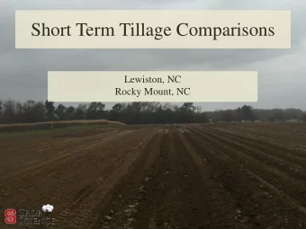 Short Term Tillage Comparisons  Lewiston, NC  Rocky Mount, NC  Cotton lint yield in conventional*