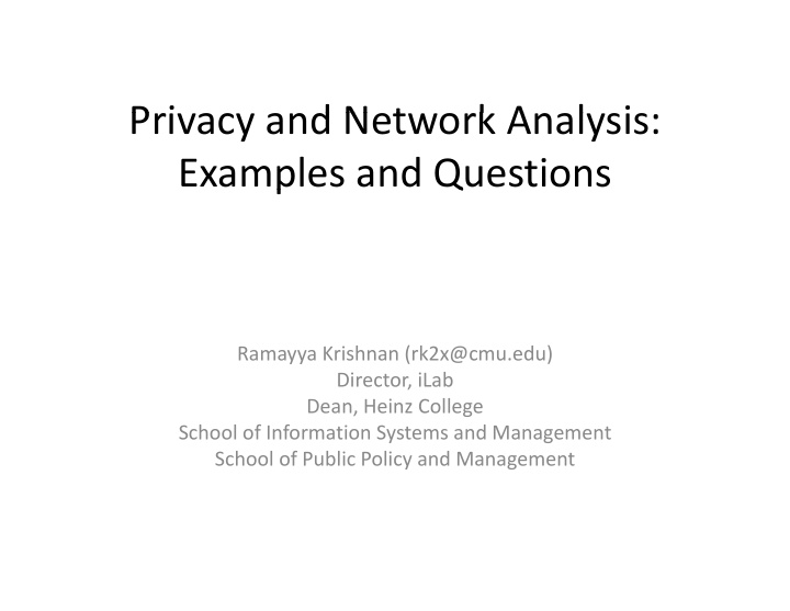 p i privacy and network analysis d n t k a l i examples