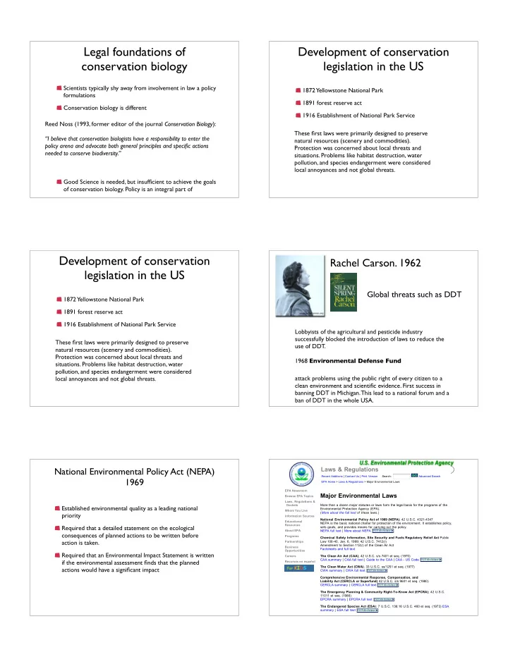 legal foundations of development of conservation