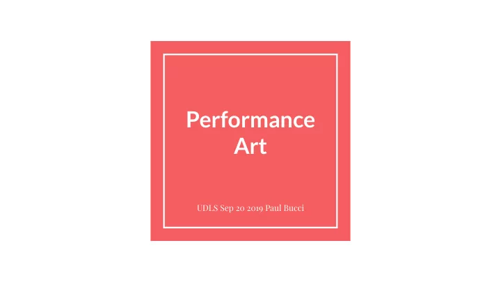 performance art