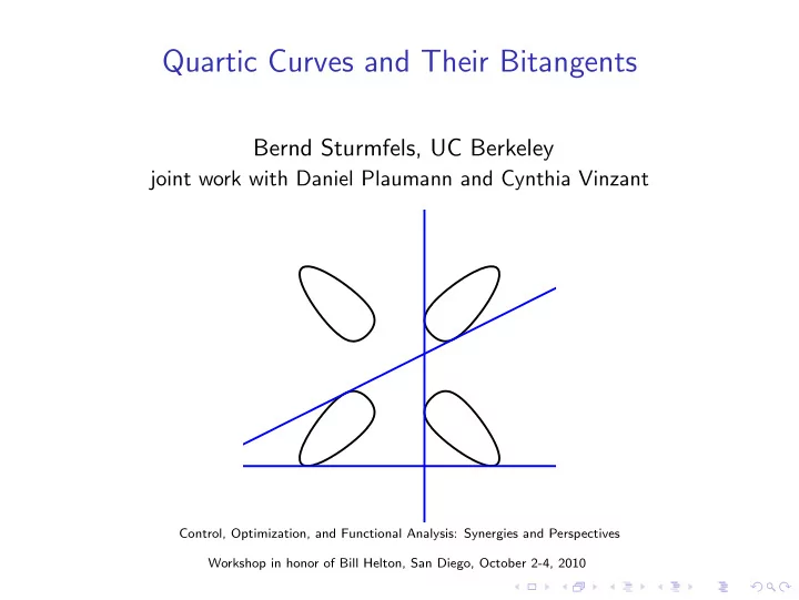 quartic curves and their bitangents