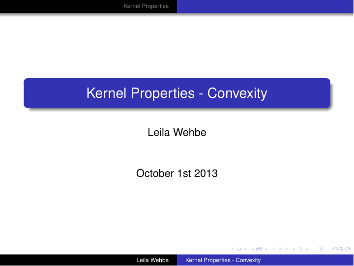 kernel properties convexity