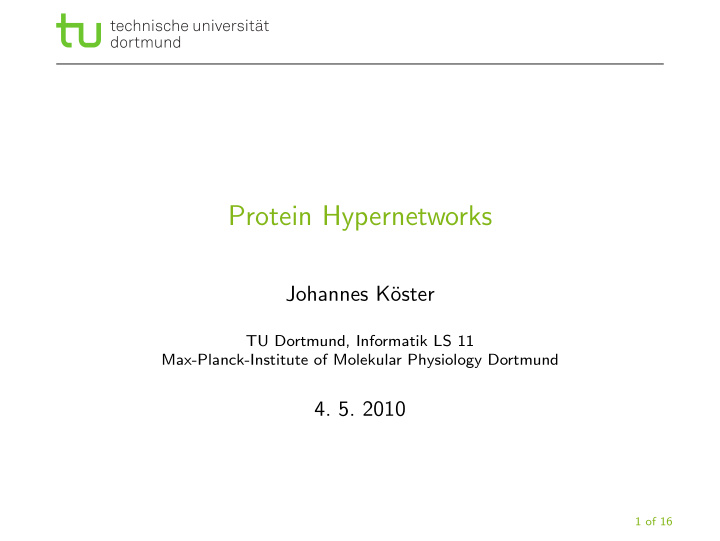 protein hypernetworks