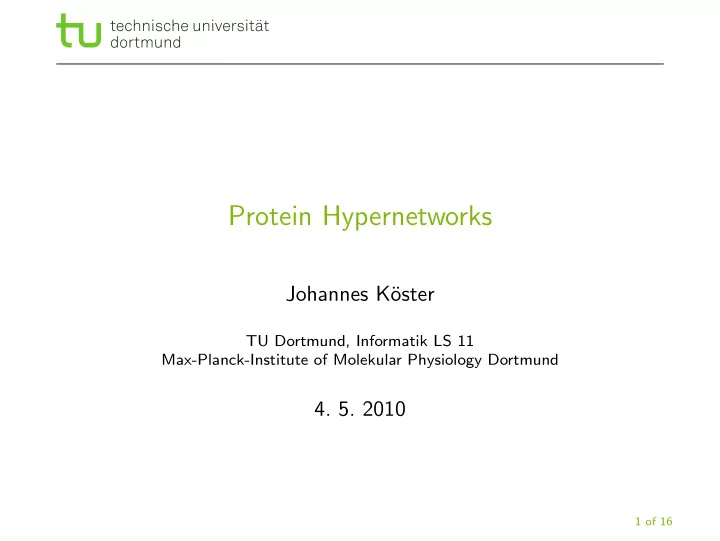 protein hypernetworks