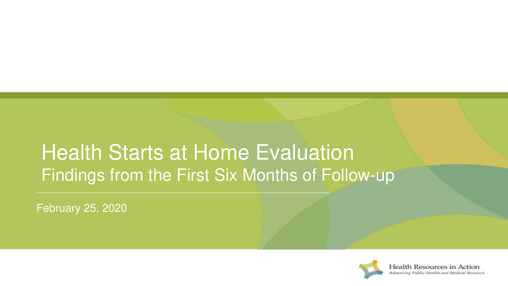health starts at home evaluation
