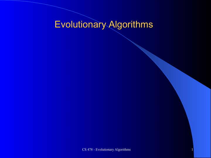 evolutionary algorithms