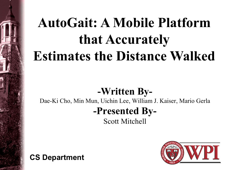 autogait a mobile platform that accurately estimates the