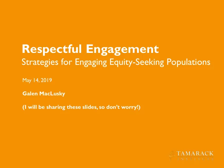 respectful engagement