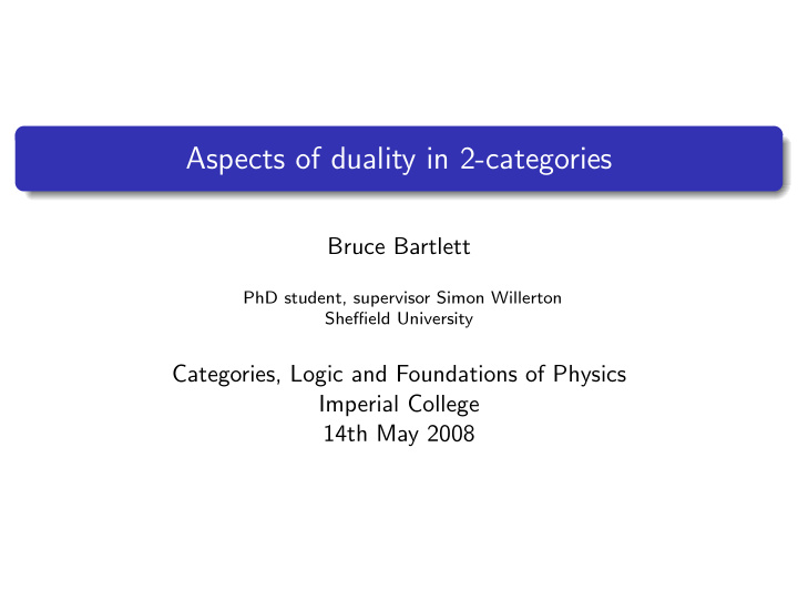 aspects of duality in 2 categories