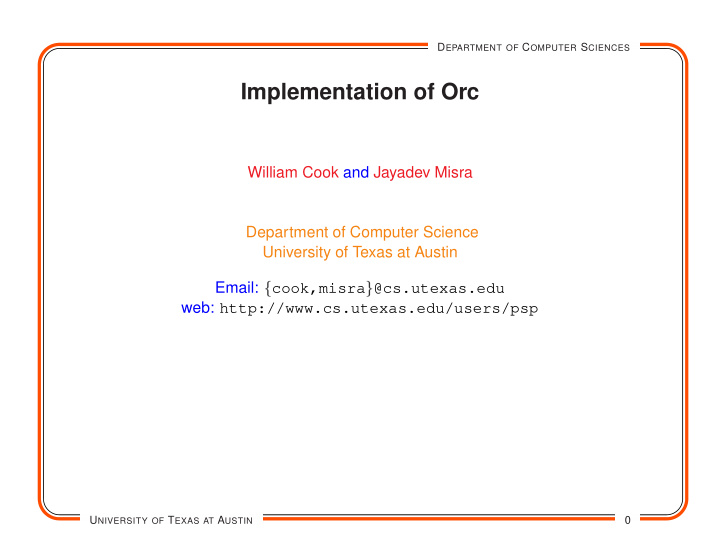 implementation of orc