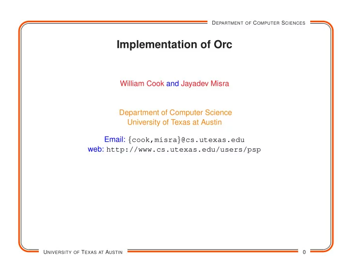 implementation of orc