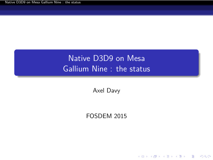 native d3d9 on mesa gallium nine the status