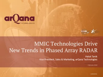 MMIC Technologies Drive  New Trends in Phased Array RADAR  Ha  Haluk Tanik  Vic  Vice Presid