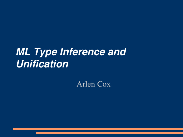 ml type inference and unification