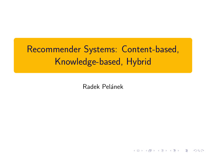 recommender systems content based knowledge based hybrid