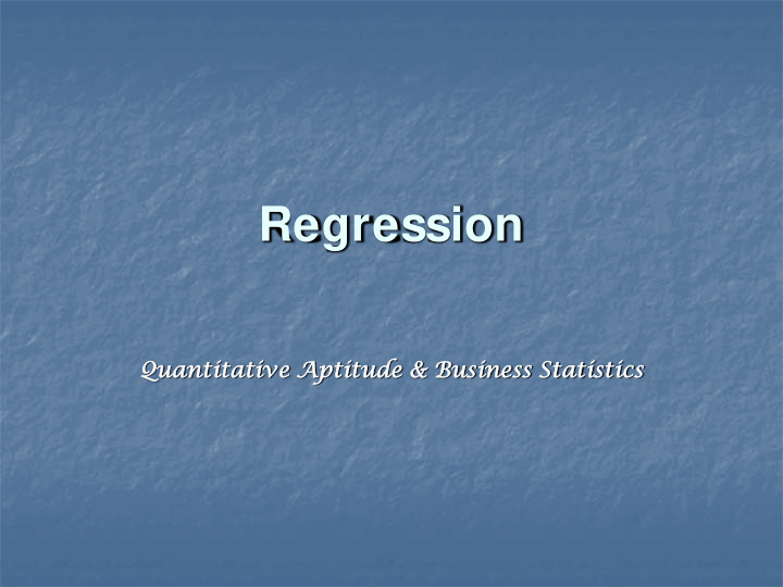 regression