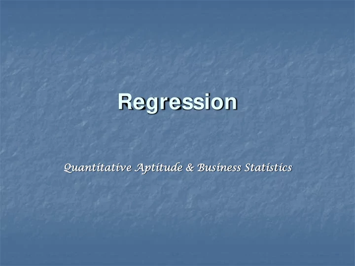 regression