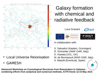 Galaxy formation  with chemical and  radiative feedback  Luca Graziani  In collaboration with:  S.