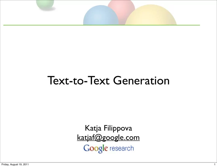 text to text generation