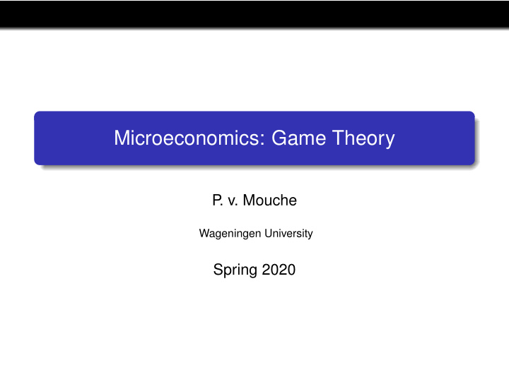 microeconomics game theory