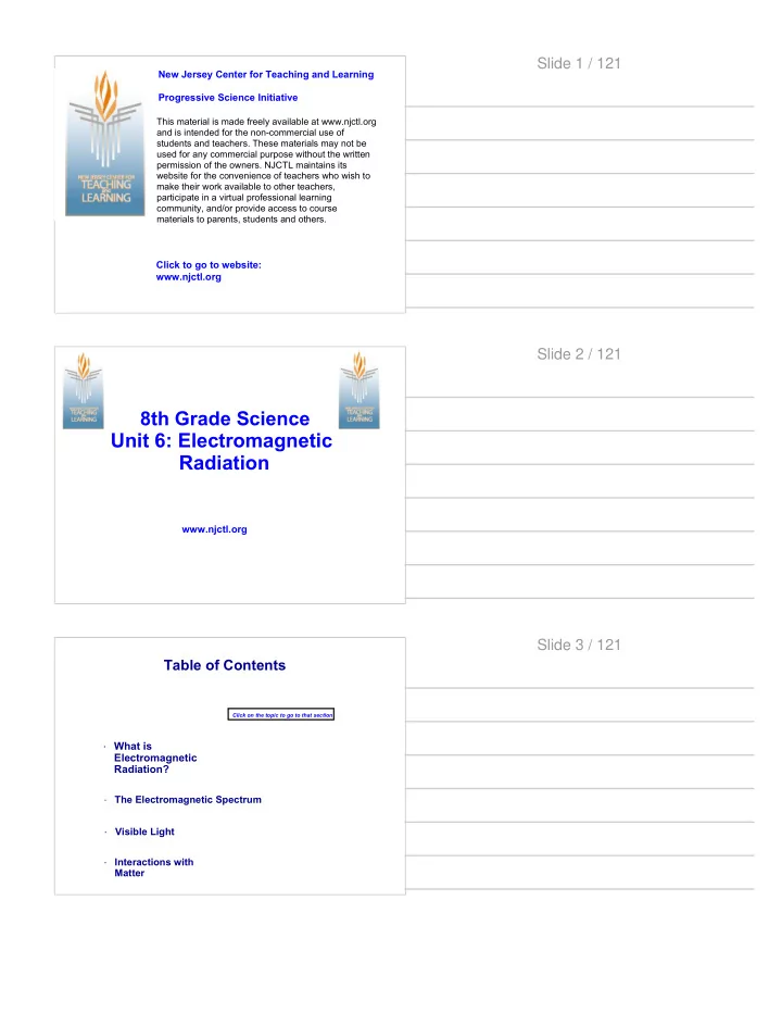 unit 6 electromagnetic radiation