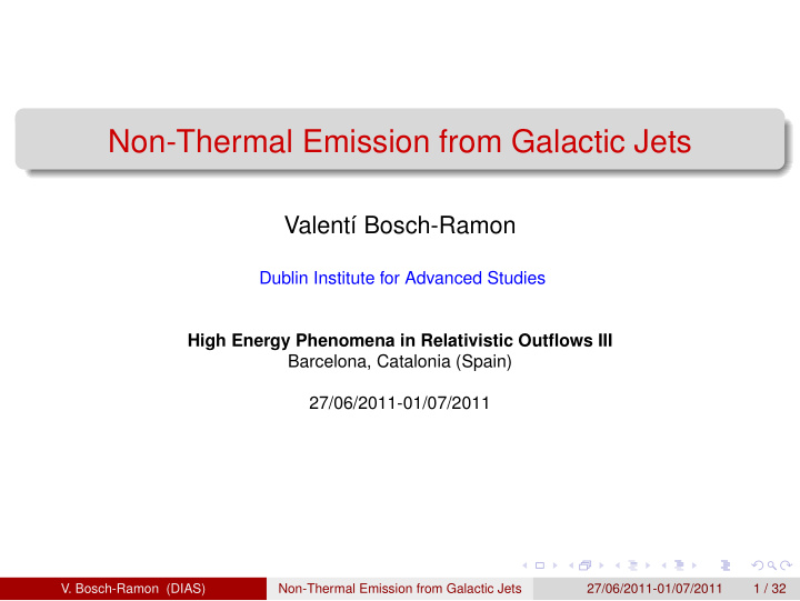 non thermal emission from galactic jets
