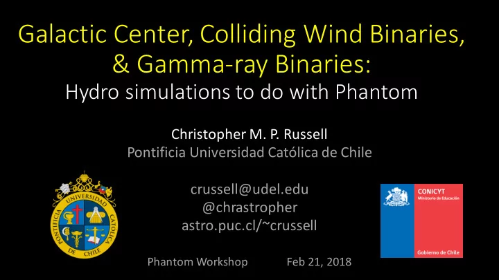 galactic center colliding wind binaries gamma ray binaries