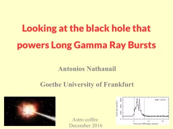 Looking at the black hole that  powers Long Gamma Ray Bursts  Antonios Nathanail  Goethe University