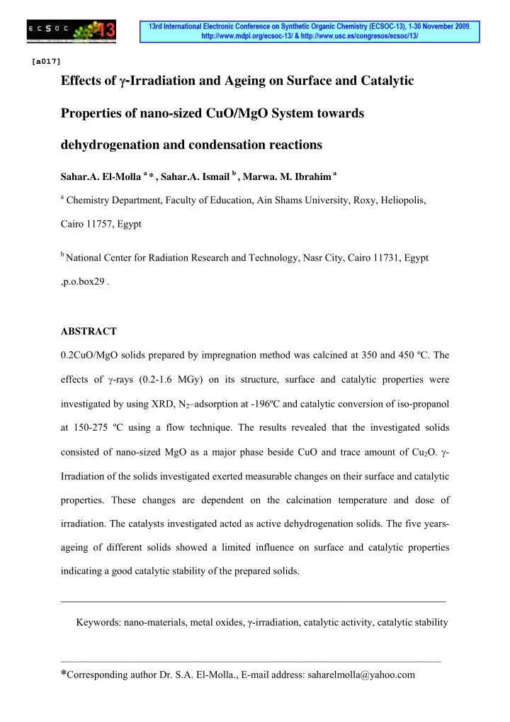 effects of irradiation and ageing on surface and