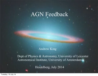 AGN Feedback  Andrew King  Dept of Physics &amp; Astronomy, University of Leicester  Astronomical