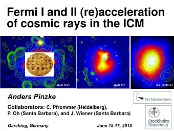 Fermi I and II (re)acceleration  of cosmic rays in the ICM  Anders Pinzke Collaborators: C.