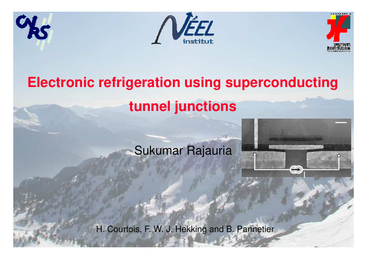 electronic refrigeration using superconducting tunnel