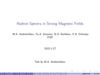 Hadron Spectra in Strong Magnetic Fields  M.A. Andreichikov, Yu.A. Simonov, B.O. Kerbikov, V.D.