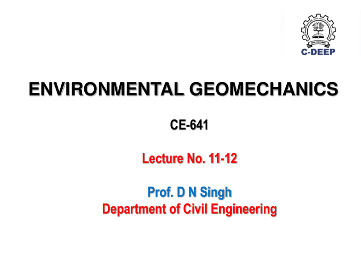 environmental geomechanics